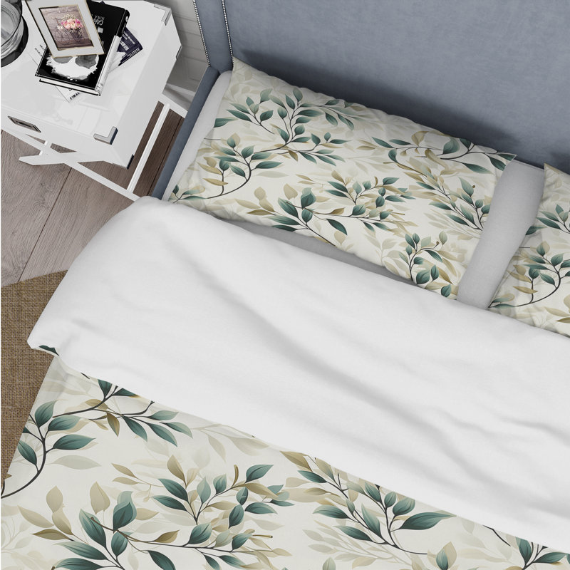 Ensemble de housse de couette Whispering Vines II - Plants, Housse de couette simple + 1 taie décorative stan