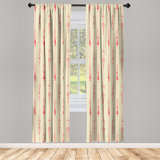 Microfiber Arrow Semi-Sheer Rod Pocket Curtain Panels