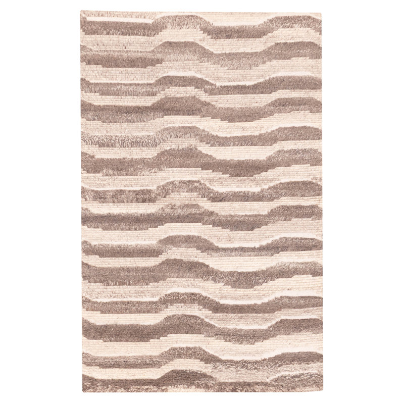 Tapis beige et taupe Tangier 4 pi 11 po x 7 pi 9 po