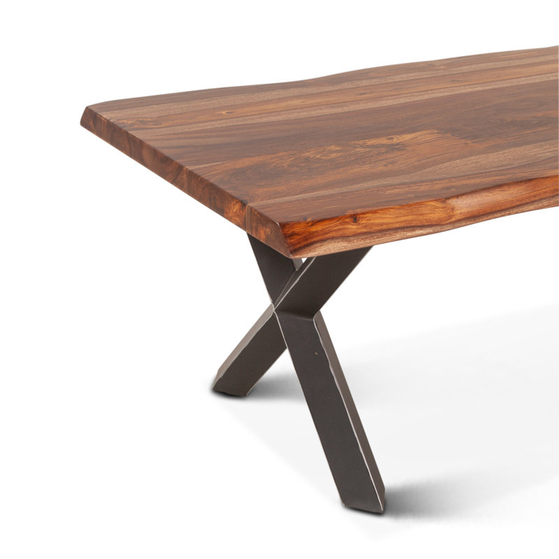 Eilfried 46" Coffee Table In Sheesham And Matte Black Iron