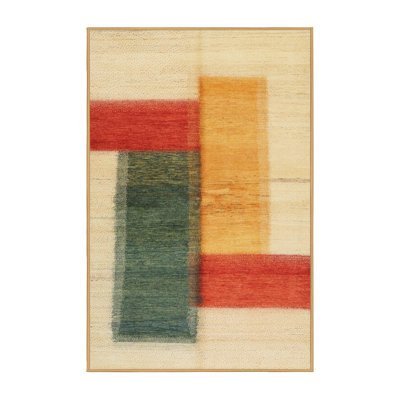 Tapis brun/rouge/gris zone contemporaine