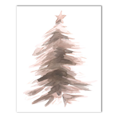 Art sur toile, arbre de Noël sépia