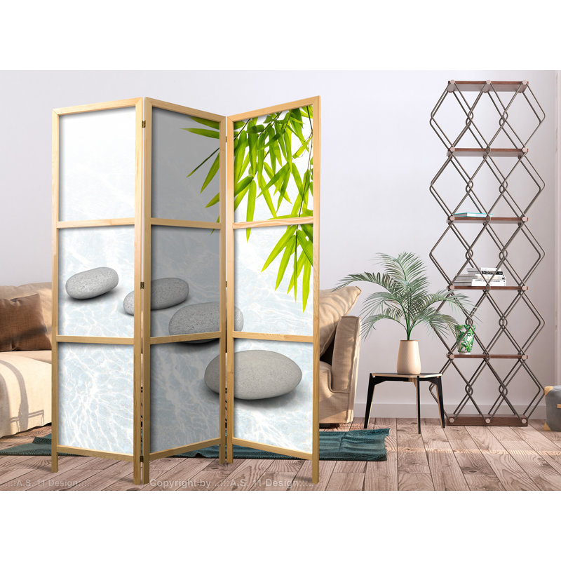 135cm W x 171cm H 3 - Panel Solid Wood Folding Room Divider