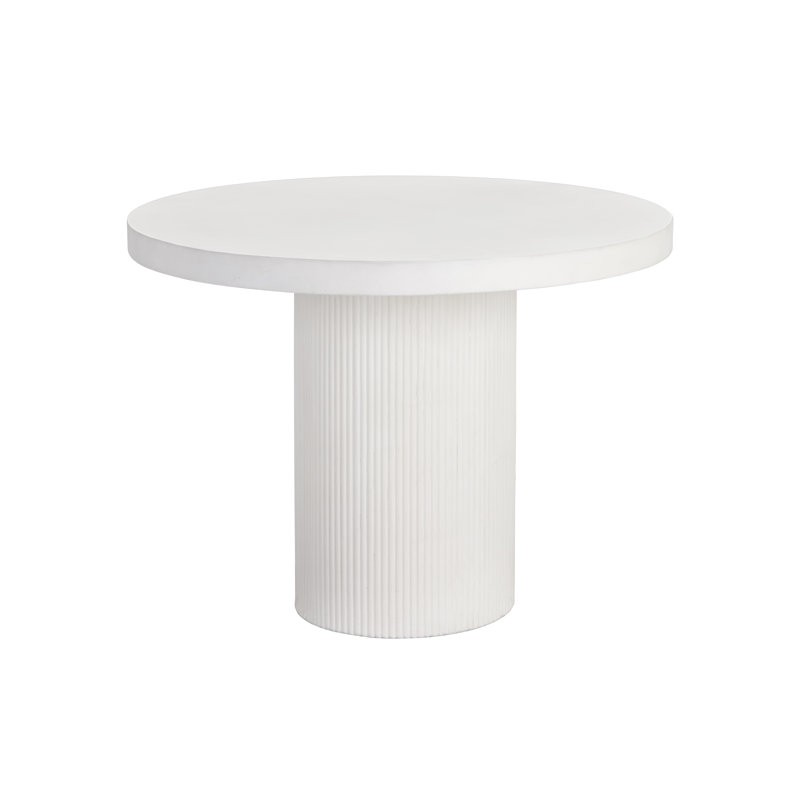 Zali Round Dining Table - White, White, 30" H x 40" L x 40" W