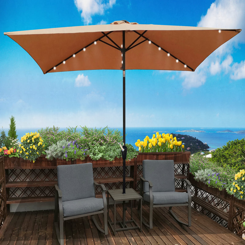Parasols de marché extérieurs 10 x 6,5 t, Brun