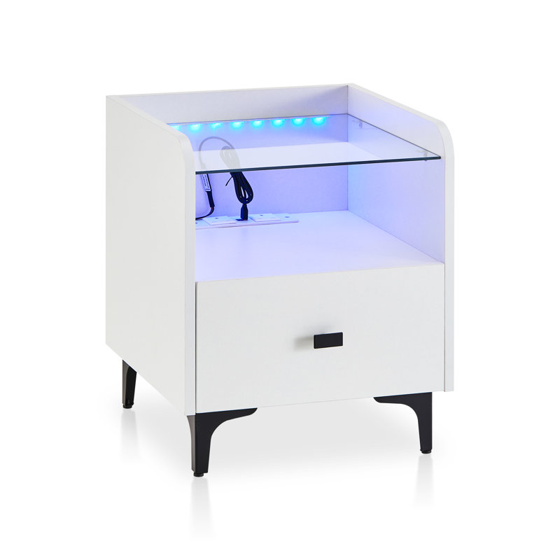 Luzius 40cm W Iron Bedside Table