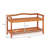 2-Tier Wood Shoe Rack Solid Shoe Storage Shelf Organizing Unit W/ Side Hooks