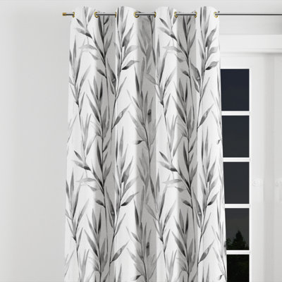 Rideaux en velours floral - Rideau à œillets Azpeitia moderne - 1 panneau