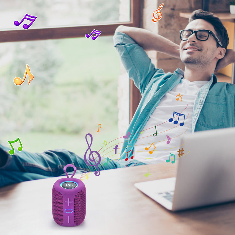 Haut-parleur portatif sans fil Bluetooth, Mauve