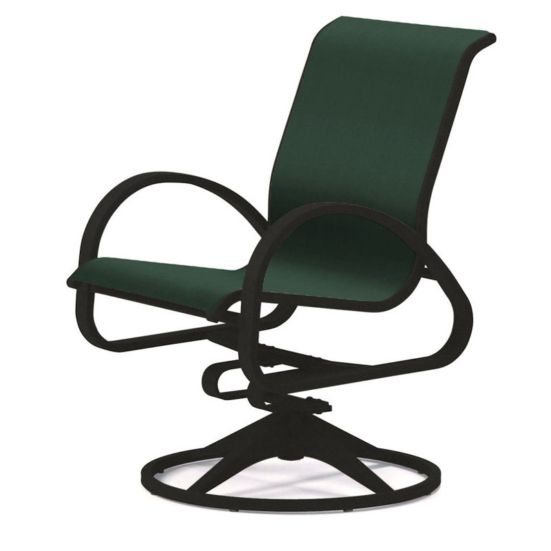 Fauteuil de patio pivotant Hiraku, Vert forêt 22D Sunbrella® vert, Graphite texturé