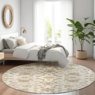 Irene Ivory Washable Indoor-Outdoor Rug - 