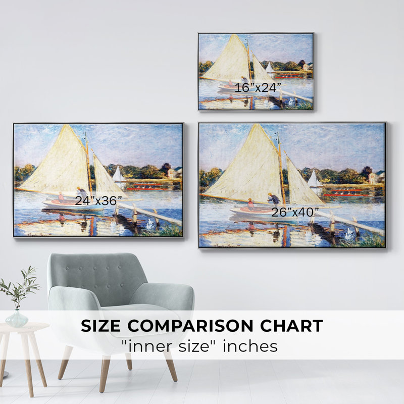 Boaters At Argenteuil, 1874, reproduction d'art sur toile, H 27 po x l 41 po x P 2 po, Argent