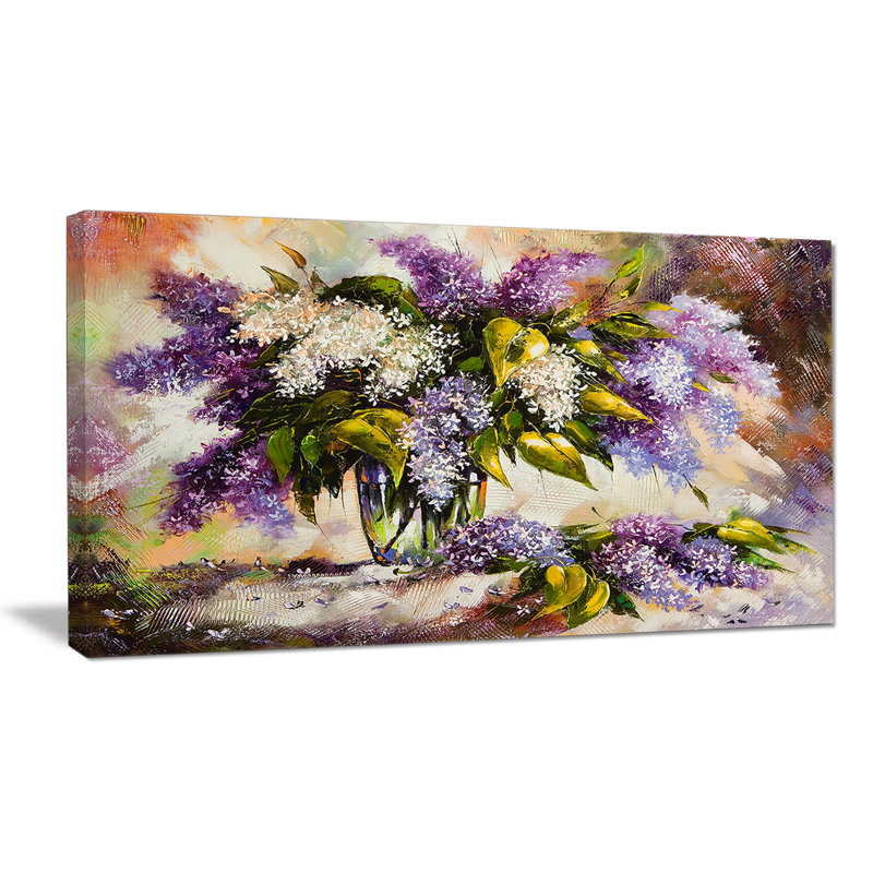 Lilas Bouquet in a Vase - Impression sur toile tendue, H 16 po x l 32 po x p 1 po