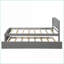 Lit plateforme simple en bois de pin massif avec lit gigogne, sans sommier, gris pour chambre à coucher / chambre d'amis-336830037