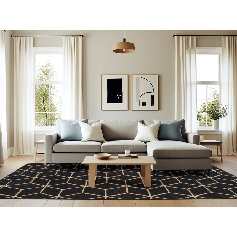 Tapis abstrait moderne 5070, Rectangle 6 pi x 9 pi