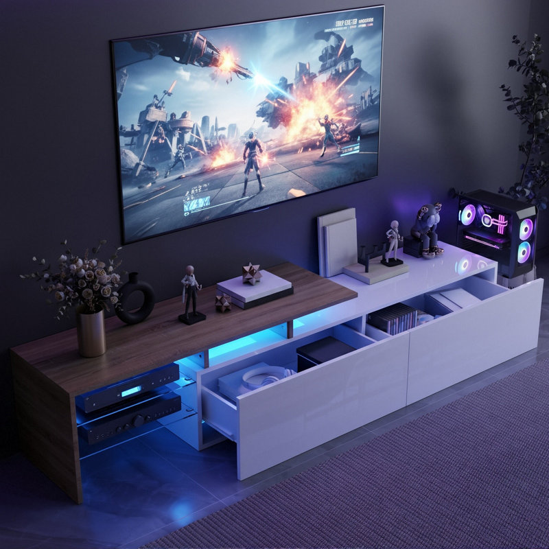 Unfinished TV Stand for TVs up to 75", White