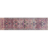 One-of-a-Kind Hand-Knotted 1960s 3' x 11'11" Runner Wool Area Rug in Purple