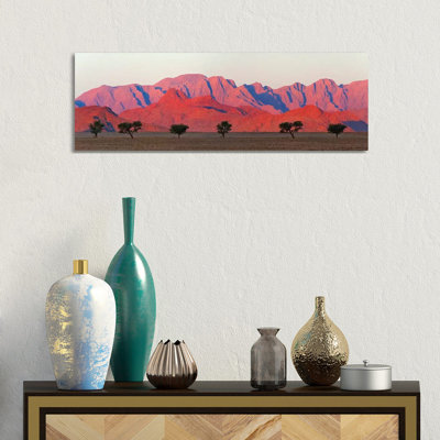 Tree with mountain in southern Namib Desert, Sesriem 1 Piece Wrapped Canvas Panoramic Painting
