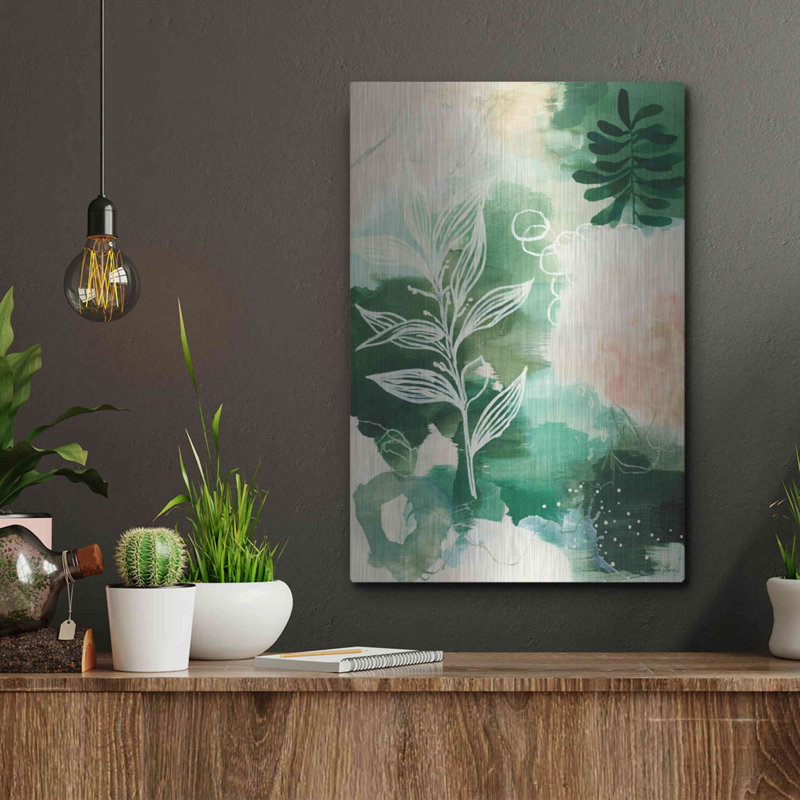 Lark Manor ™ «Nature Story I» par Laura Horn, art mural en métal, H 16 po x l 12 po