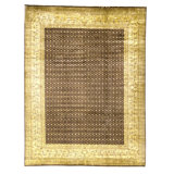 High-Quality Hand-Knotted Plum And Gold Area Rug