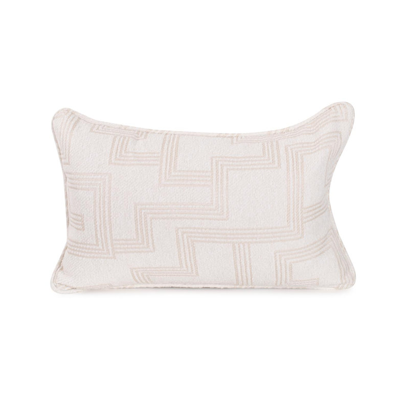 Indoor/Outdoor Pillow Syros Fog, Natural Striped, 14"H x 22"W, Rectangular