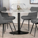 Round Dining Table in White and Black