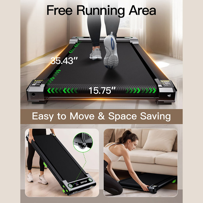 Akluer 480L-A Walking Pad with Incline, 2.5HP Under Desk Treadmill with Remote Control, LED Display, 330lbs Max Capacity