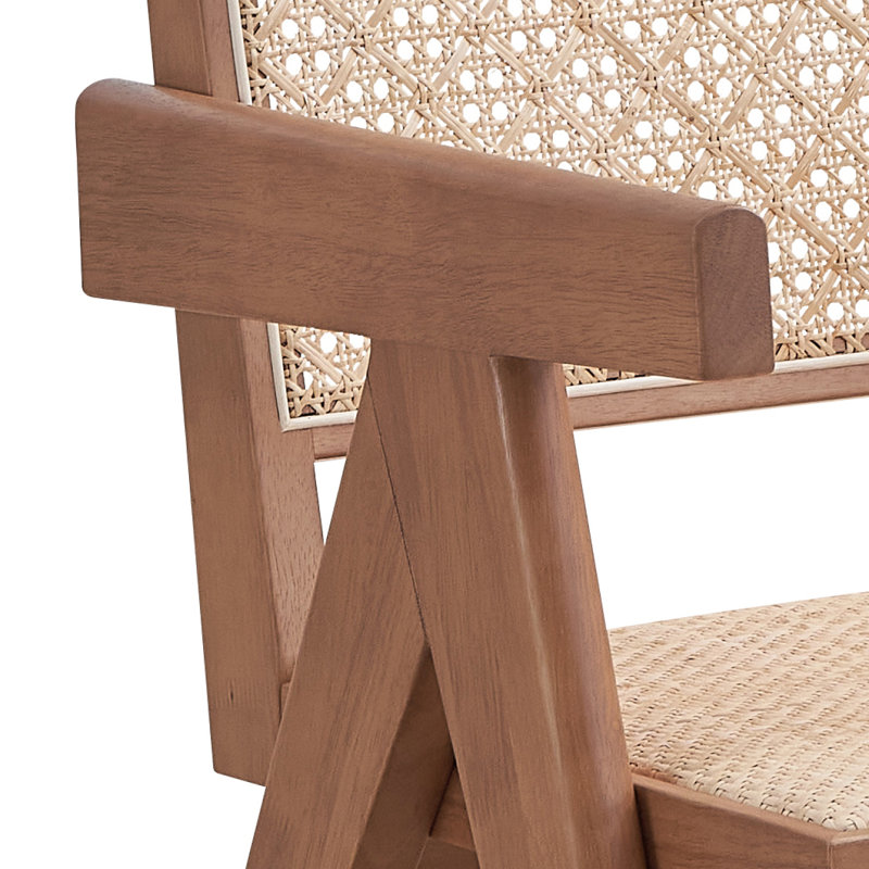 Fauteuil d'appoint beige et naturel