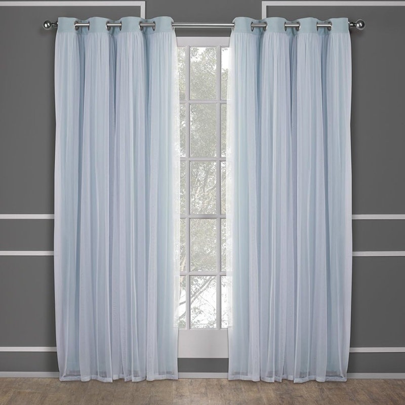 Double Layer Indoor Curtains, 2-Pack Set