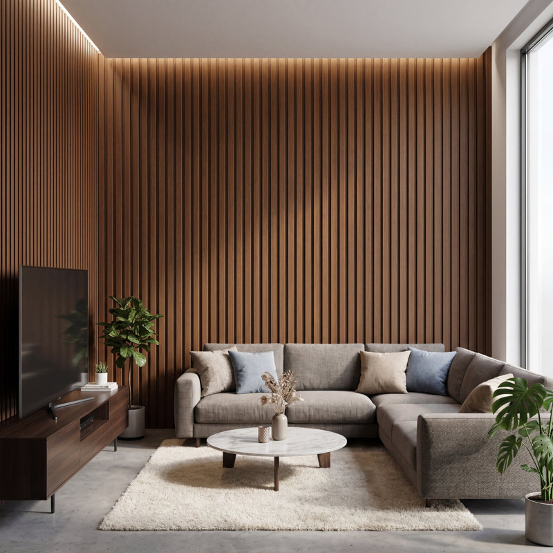 2PC x 106" x 20.5" 3D Acoustic/Soundproof Decorative Wood slat Wall panels(Set of 2/30.2 sq. ft.), Walnut