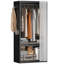 Armoire en métal autoportante avec rideau transparent et tablette de rangement