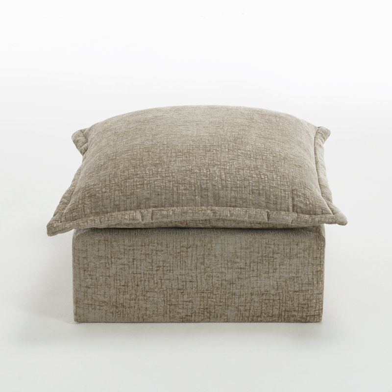 31.8cm Wide Square Solid Colour Ottoman, Camel 