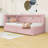 2 Drawers Upholstered Twin Platform Bed with LED Lighting and USB Ports-1430872926