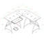 L-Shaped Glass Top Metal Base Computer Desk-29667029