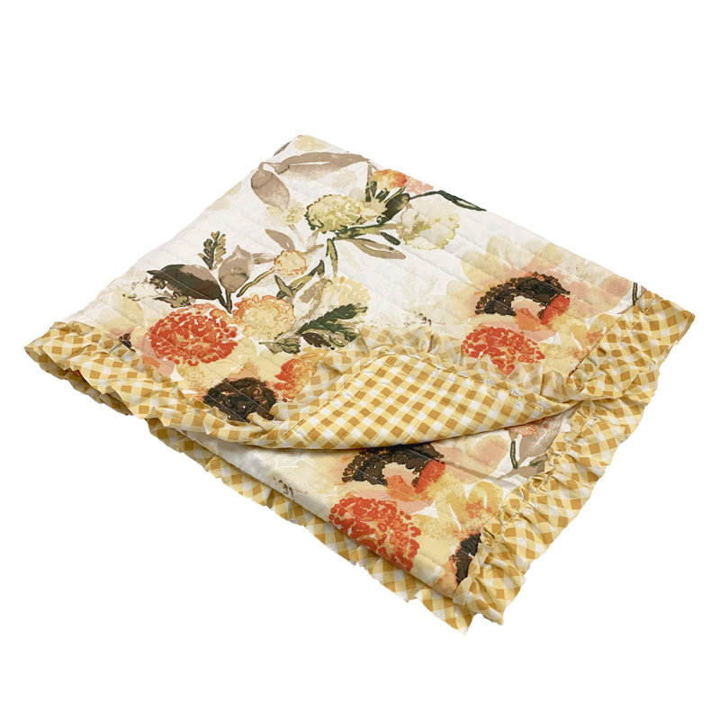 Somerset Floral Gingham Reversible Throw Blanket