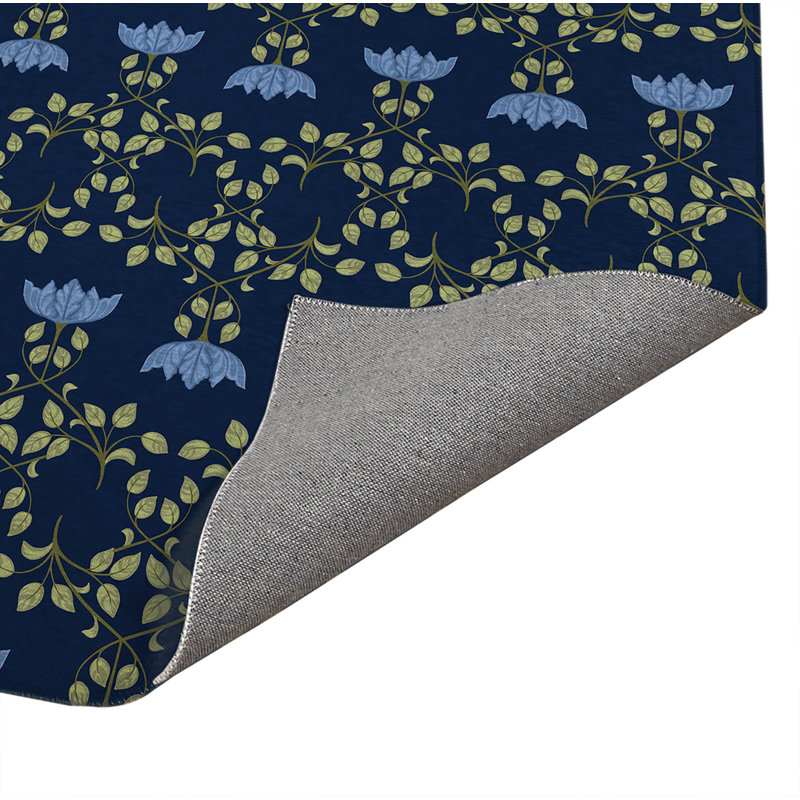 Anjelica Decorative Outdoor Rug, Navy, Rectangle 5' x 7'