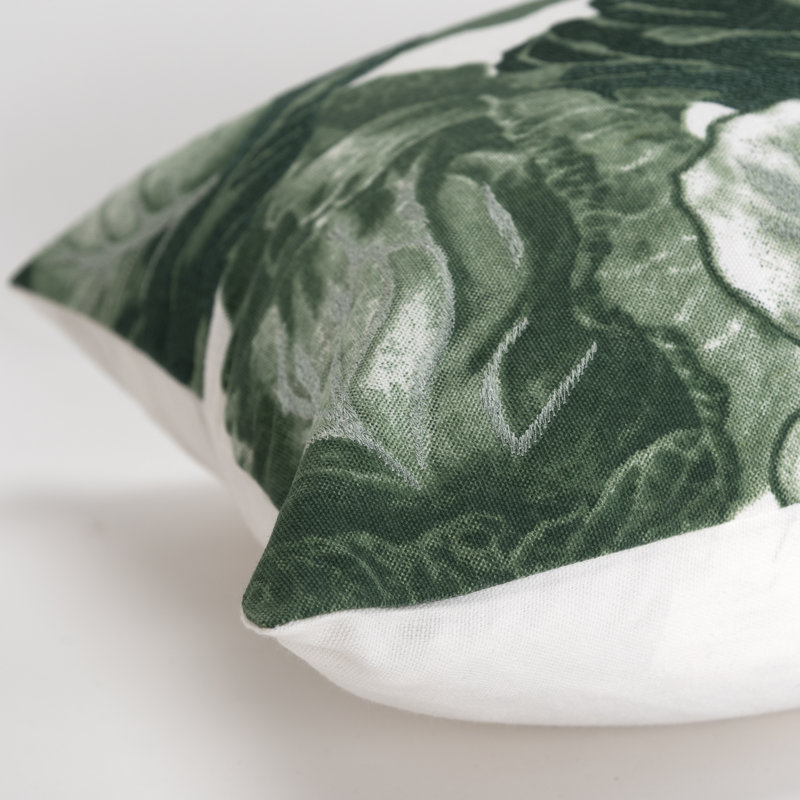 Embroidered Cotton Reversible Throw Pillow