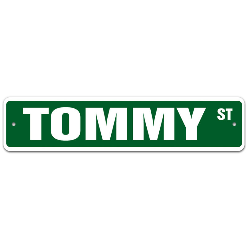 Plaque de rue en aluminium Tommy, H 7 po x l 30 po x P 0,1 po