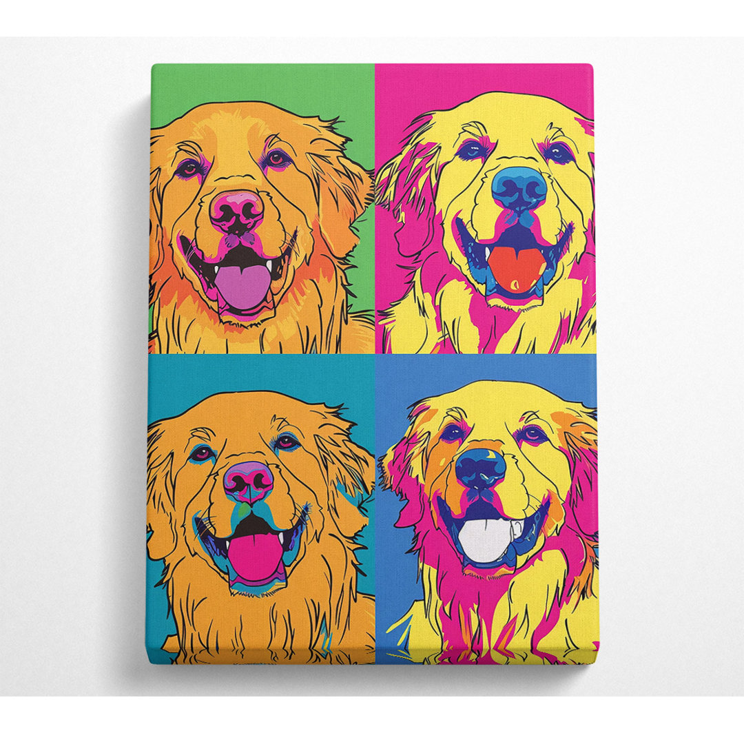 Hunde-Collage Pop Art - Kunstdrucke ohne Rahmen auf Leinwand