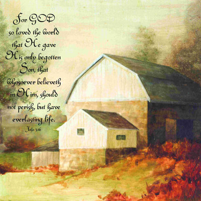 " Barn John 3:16 " Painting Print