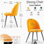 Chaise de salle à manger en velours orange, pieds en métal noir, ensemble de chaises de bout 4 pièces