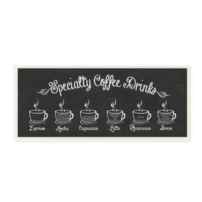 " Specialty Coffee Drinks Cafe Cups Informative Sign " by Lettered And Lined