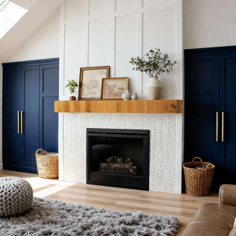 Floating Shelf Solid Wood  Fireplace Wall Shelf