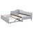 Twin Size Upholstered L-Shaped Upholstered Daybed with Pop Up Trundle, Gray-1203481752