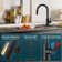 Pull Down Single Handle Kitchen Faucet With Deck Plate, Handles and Supply Lines