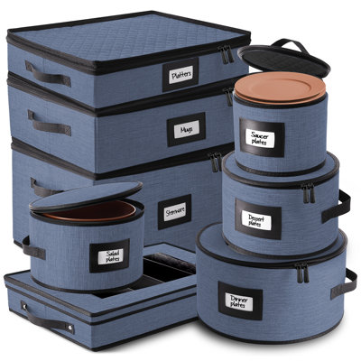 8-Piece Hard Shell China Dinnerware Storage Set
