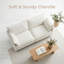 Canapé moderne en chenille beige moderne avec 2 places avec ports USB et poches latérales, parfait pour les petits espaces-129023809