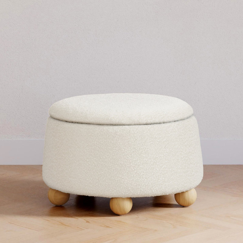 Tuffet Ottoman, Ivory Boucle