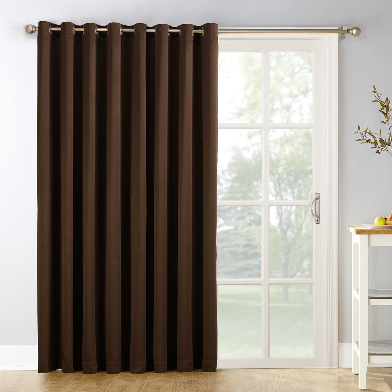 Wayfair Basics® Thermal Blackout Grommet Sliding Patio Door Curtain Panel, Chocolate