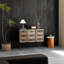 Buffet décoratif 3 tiroirs avec portes de rangement, buffet en bois pour le salon, le vestibule, la chambre à coucher, art en métal-1138673218